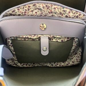 Floral Lined Lavender Shoulder Bag